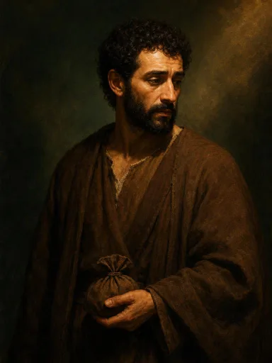 Interpretación artística de Judas Iscariote, creada con IA