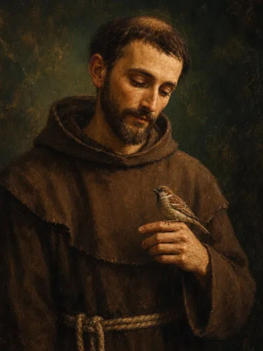 Interpretación artística de San Francisco de Asís, creada con IA