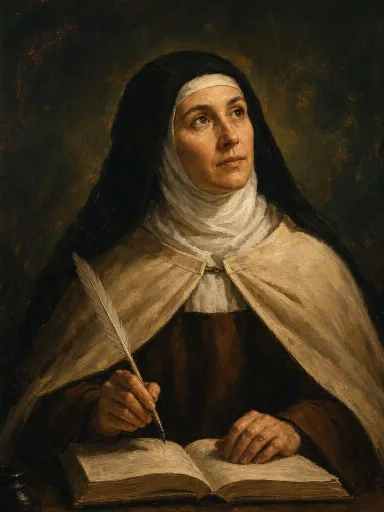 Interpretación artística de Santa Teresa de Jesús, creada con IA