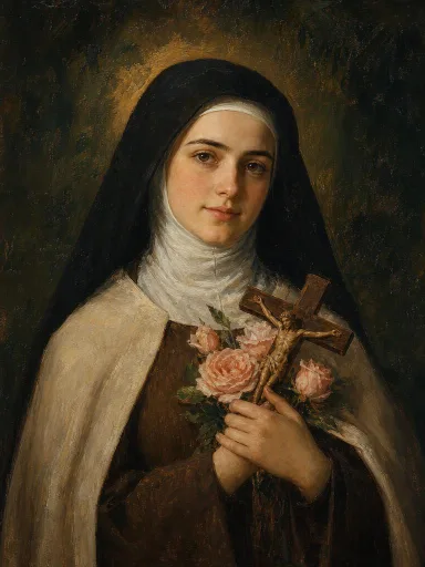 Interpretación artística de Santa Teresa del Niño Jesús, creada con IA